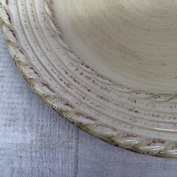 Roscher BELLINI CREAM Embossed Rope Ring Earthenware Lunch Salad Plates Set 3 - Picture 10 of 15